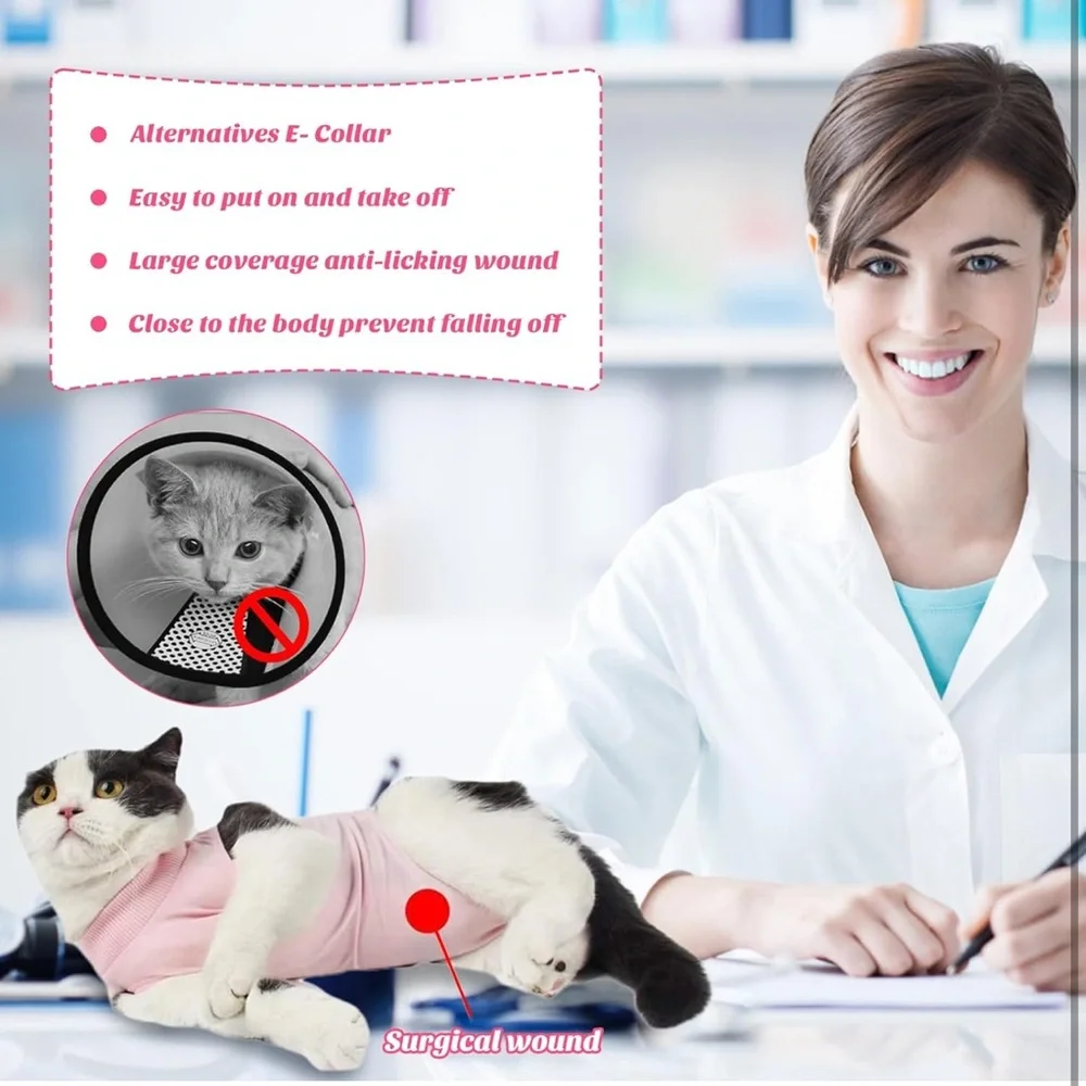 Cat Recovery Suit for Abdominal Wounds